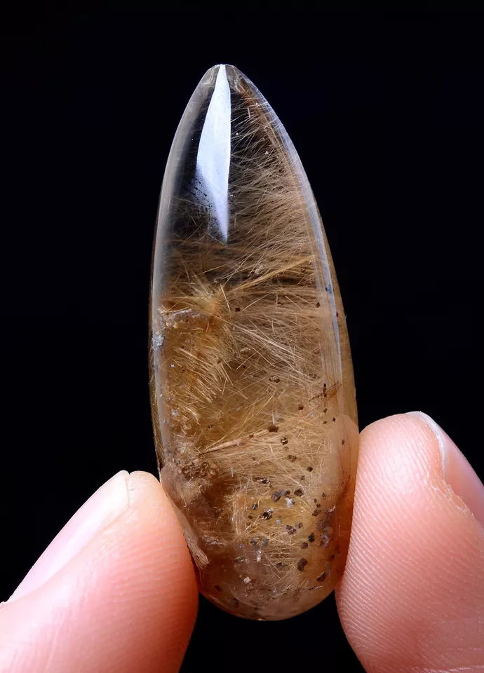 38.20ct Natural Gold Rutilated Quartz Crystal Woman Cure Powerful Pendant