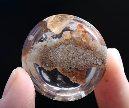 24g Natural Quartz Ghost Crystal "Stone Inside Stone" Pendant Mineral Specimens