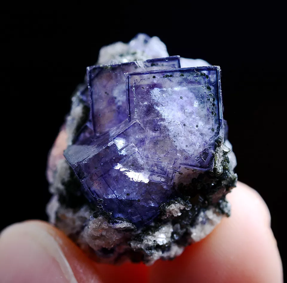 7.7g Natural Phantom Purple FLUORITE Calcite Mineral Specimen/Yaogangxian China