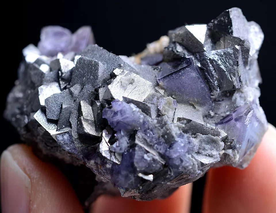 64g Natura Purple FLUORITE Arsenopyrite Calcite Mineral Specimen/Yaogang xian