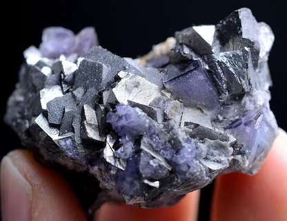 64g Natura Purple FLUORITE Arsenopyrite Calcite Mineral Specimen/Yaogang xian