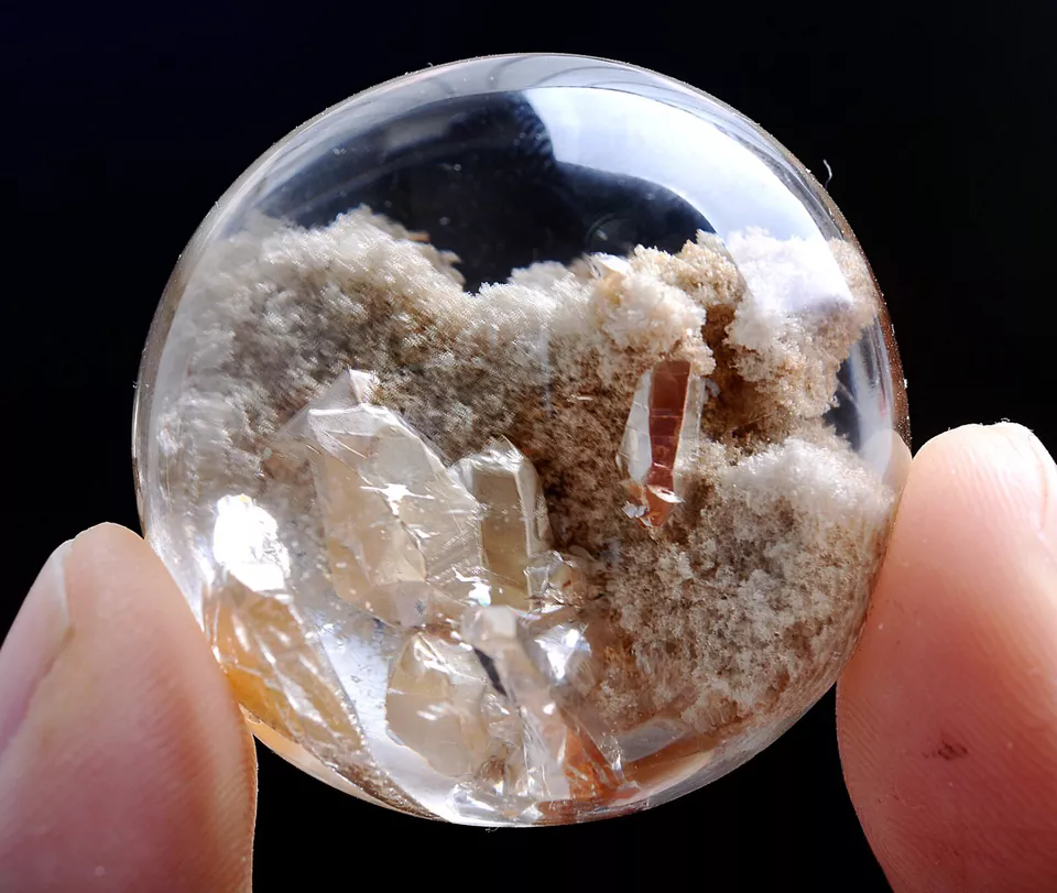 24g Natural Quartz Ghost Crystal "Stone Inside Stone" Pendant Mineral Specimens