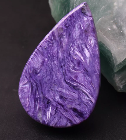 25.3g Genuine Natural Purple Charoite Gemstone Water Drop Lady Pendant AAAA