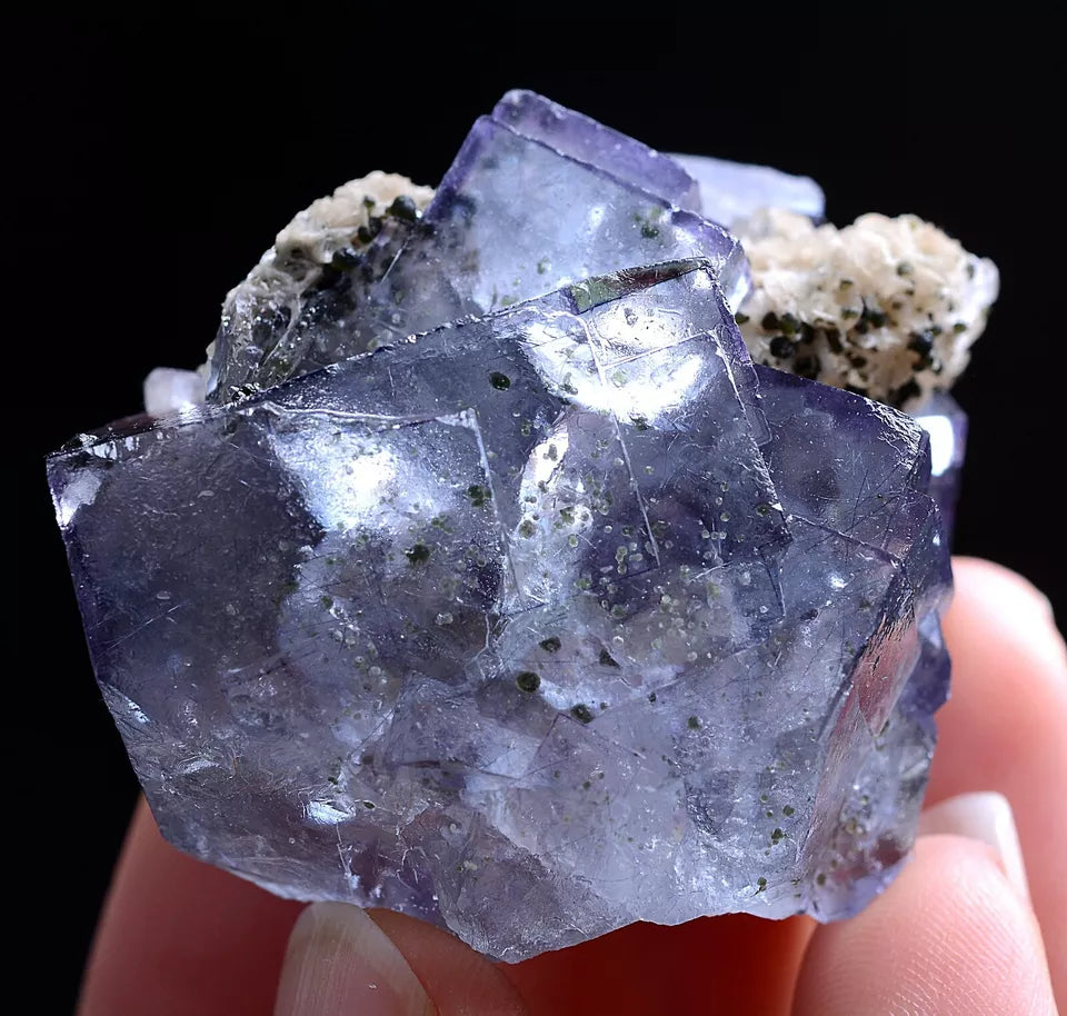 50gNatural Purple Fluorite Calcite & Arsenopyrite Mineral Specimen/ Yaogangxian