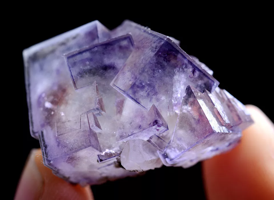 12gNatural Window Purple FLUORITE & Crystal Mineral Specimen/ Yaogangxian China