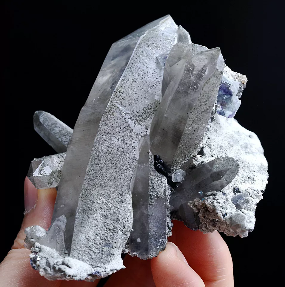 183g Natural Purple Fluorite Wolframite Crystal Mineral Specimen/ Yaogangxian