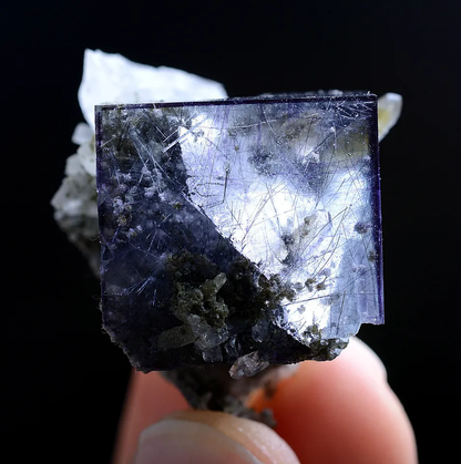 20g Natural Bismuthinite Purple FLUORITE & Pyrite Mineral Specimen/Yaogangxian