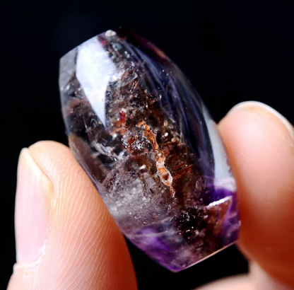 10.28g Natural Rare Amethyst Crystal ”Water Bile“Cylindrical Madam Pendant