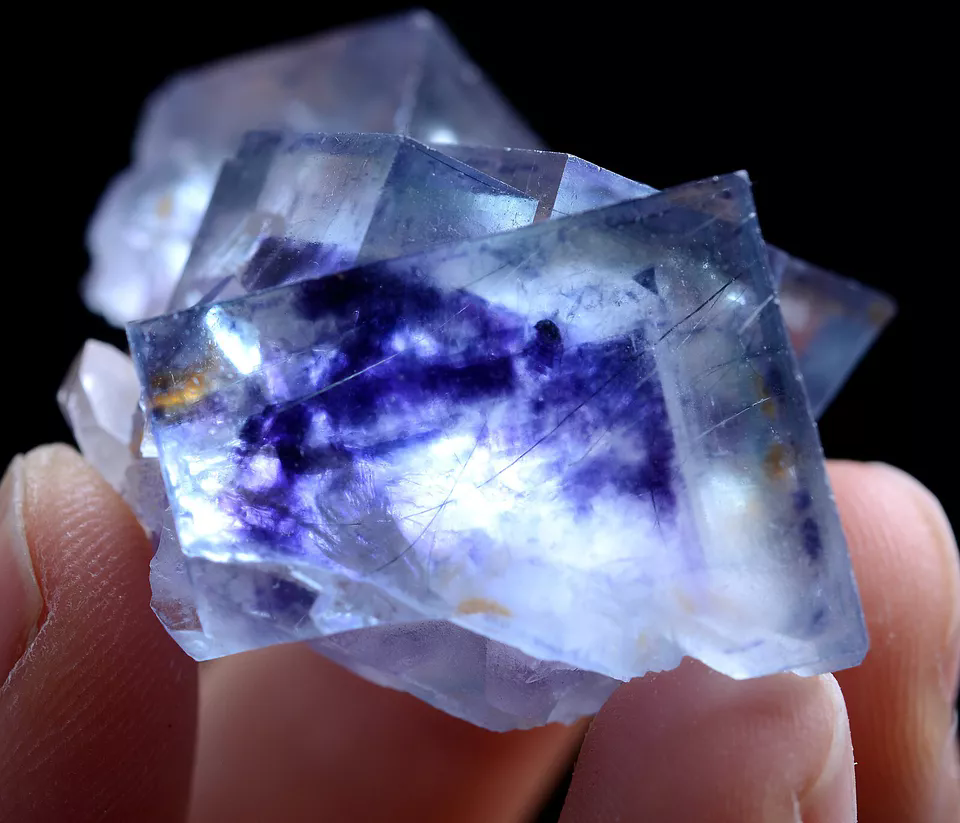 38g Natural Phantom Window Purple FLUORITE Mineral Specimen/Yaogangxian  China