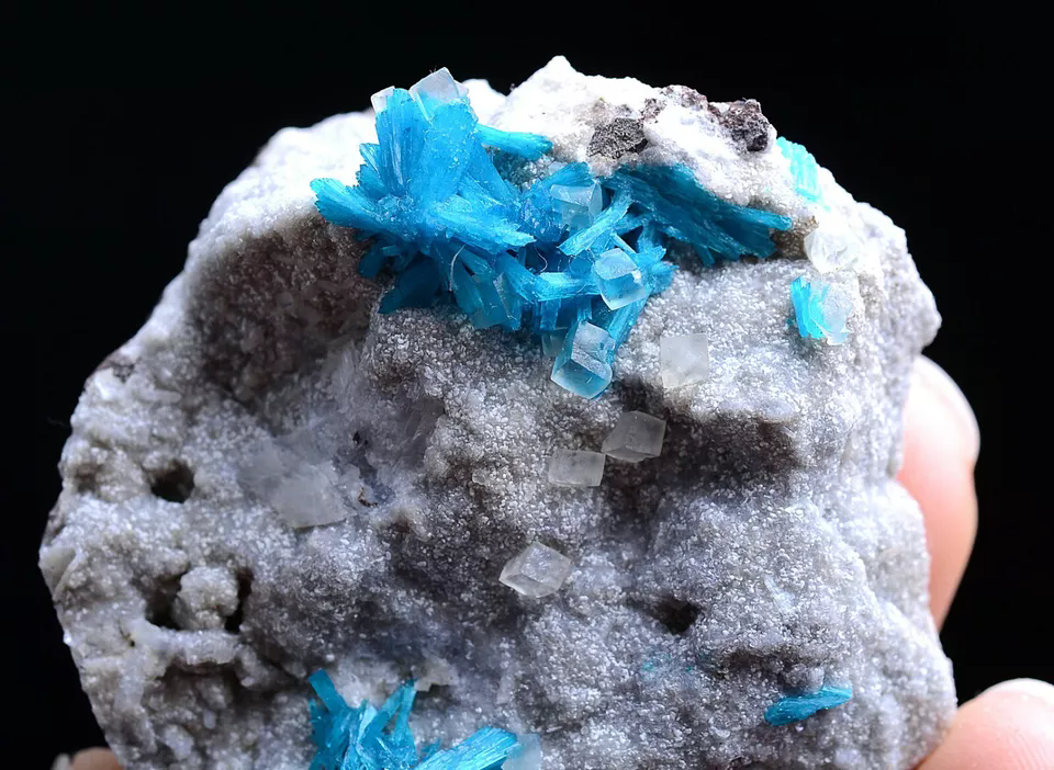 40.1g Natural CAVANSITE & ZEOLITE & Calcite Symbiotic Mineral Specimen/ India