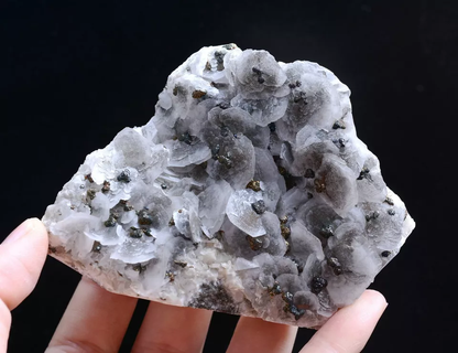 248g Natural Rare Fish Scaly Calcite & 7Colored Pyrite Mineral Specimen/China