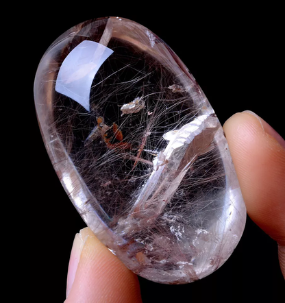 196.90ctNatural Clear Gold Rutilated "Stone Inside Stone"Quartz Crystal  Pendant