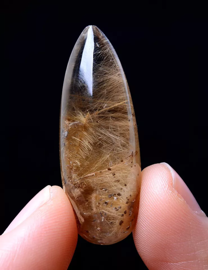 38.20ct Natural Gold Rutilated Quartz Crystal Woman Cure Powerful Pendant