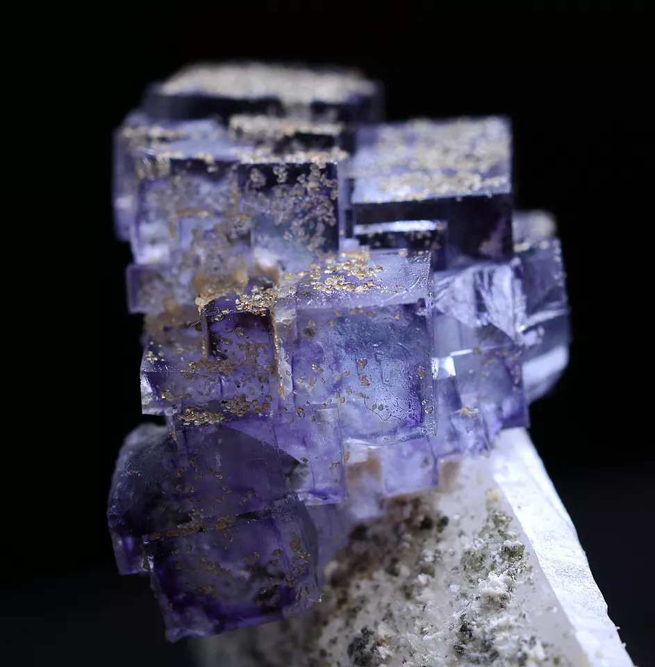 14.8g Natural Phantom Purple FLUORITE Pyrite Mineral Specimen/Yaogangxian China