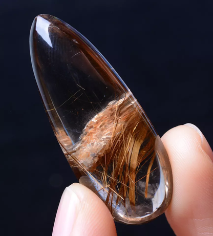 58.35ct Natural Gold Rutilated Quartz Crystal Woman Cure Powerful  Pendant