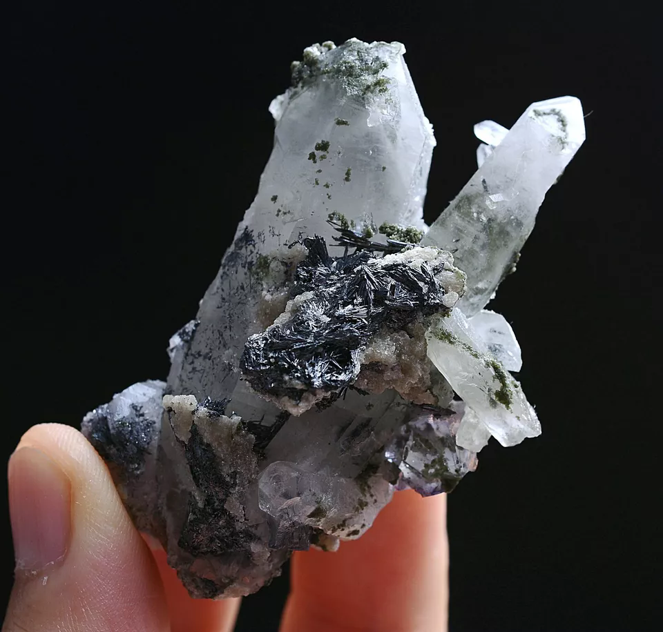 41g Natural Bismuthinite & Crystal Cluster Mineral Specimen/YaoGangXian China