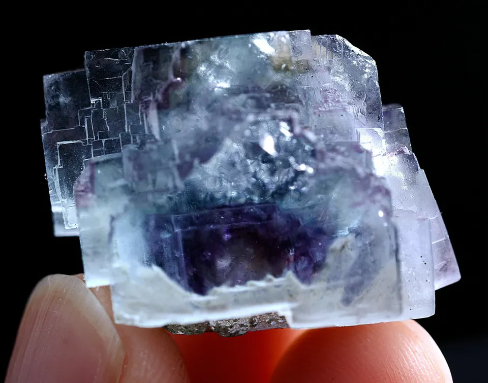 14g Natural Clear Phantom Window Purple Fluorite Mineral Specimen/ Yaogangxian