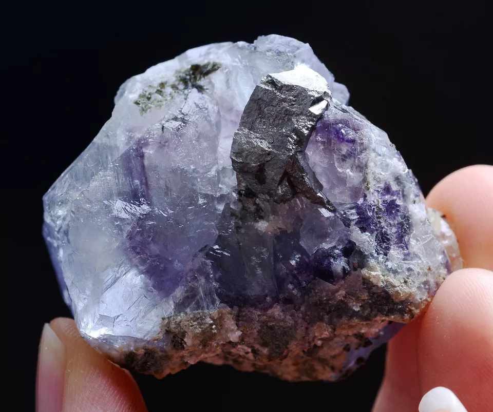 50gNatural Purple Fluorite Calcite & Arsenopyrite Mineral Specimen/ Yaogangxian