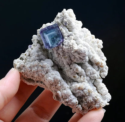 124g Natural Phantom Purple Cube Fluorite Mineral Specimen/ Yaogangxian  China