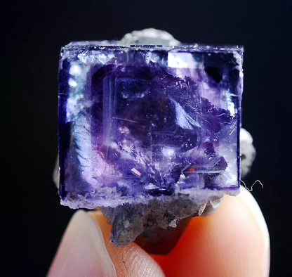 10g Natural Window Purple Fluorite & Arsenopyrite Mineral Specimen/Yaogangxian