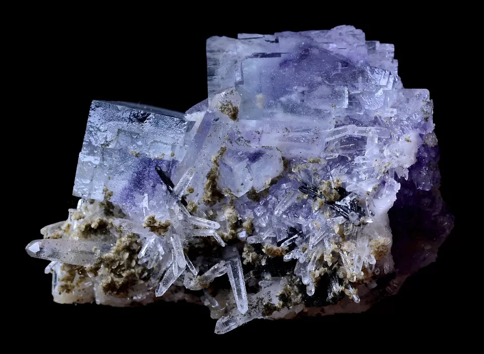 60.5g NEWLY DISCOVERED RARE PURPLE FLUORITE & CRYSTAL SYMBIOTIC MINERAL SAMPLES