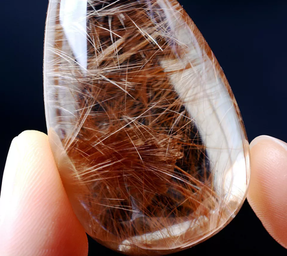 203.75ct Rare Natural Transparent Gold Hair Rutilated Quartz Crystal Pendant