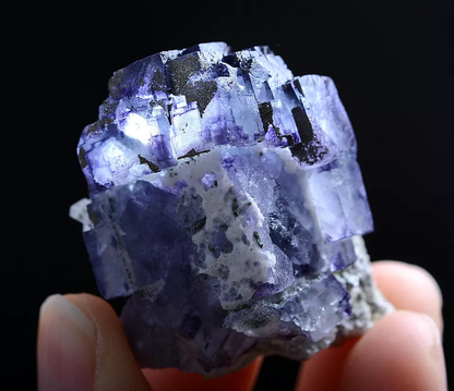 29g Natural Phantom Purple Fluorite & Pyrite Mineral Specimen/Yaogangxian China