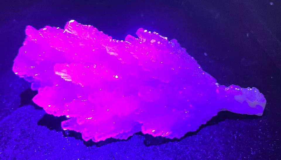 241.g  Natural Fluorescent “Angel Wings” White Calcite Crystal Mineral Specimen