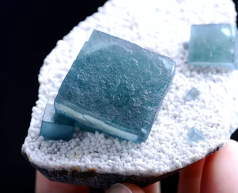 179g Natural Phantom Window Green Cubic Fluorite CLUSTER Mineral Specimen/China