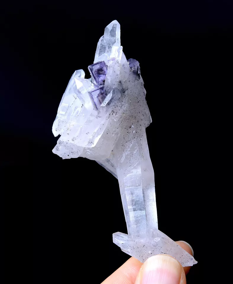 46.93g NEWLY DISCOVERED PURPLE FLUORITE & CRYSTAL SYMBIOTIC MINERAL SAMPLES