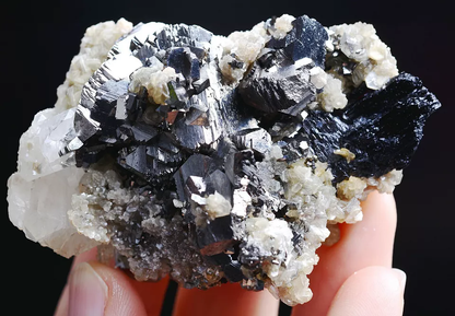 121g Natura Arsenopyrite Wolframite Calcite Mineral Specimen/Yaogangxian China