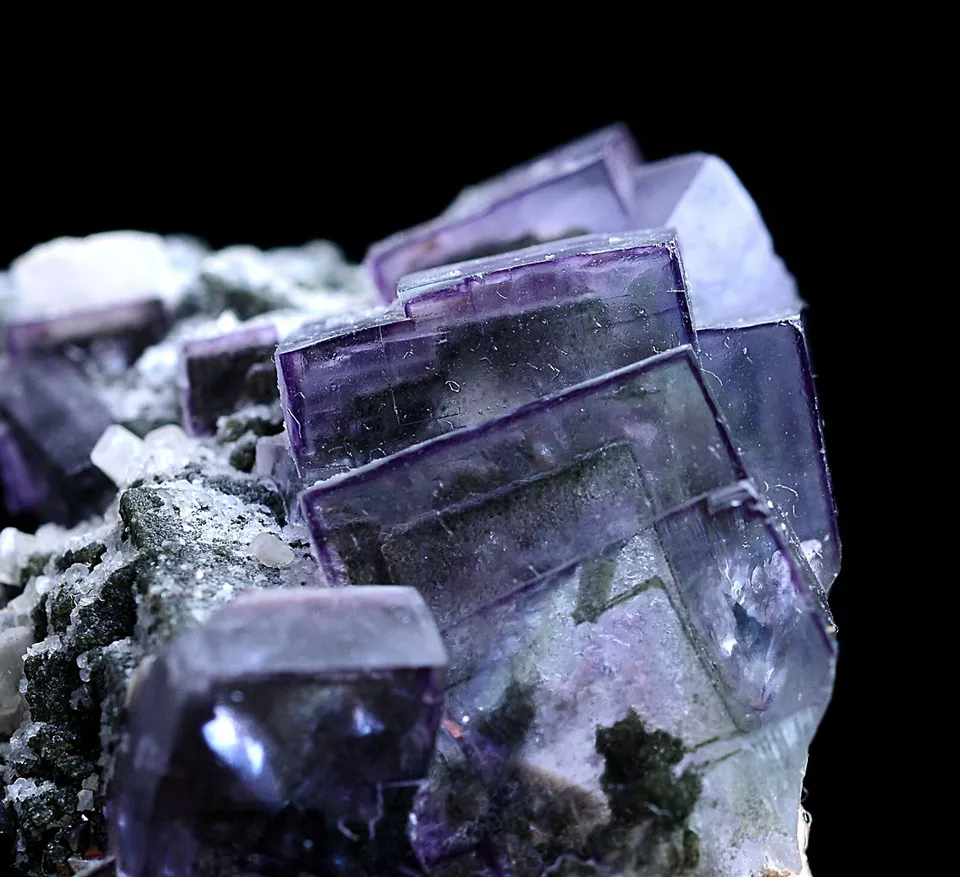 76gNatural Phantom Window Purple Fluorite Crystal Mineral Specimen/Yaogangxian