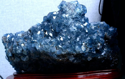 25.1LB New Find Transparent Blue Cube Fluorite CRYSTAL CLUSTER Mineral Specimen