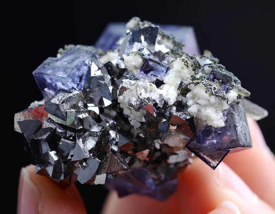 46g Natural Purple Fluorite & Arsenopyrite  Mineral Specimen/Yaogangxian  China