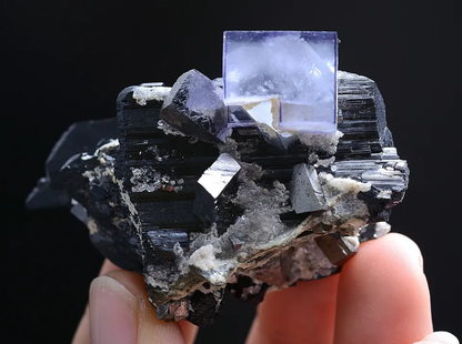 99gNatural Purple Fluorite Wolframite Arsenopyrite Mineral Specimen/Yaogangxian