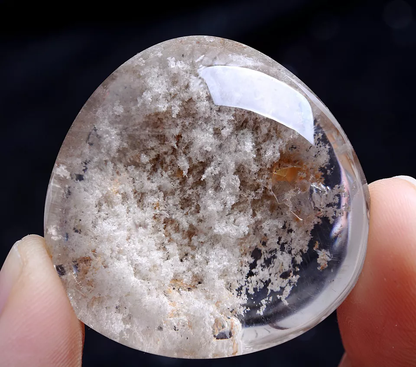 30g Rare Natural White Ghost "Stone Inside Stone"Quartz Crystal Pendant