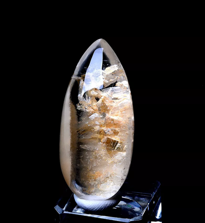 17.27gNatural Rare Rutilated "Stone Inside Stone"Quartz Crystal Pendant Healing