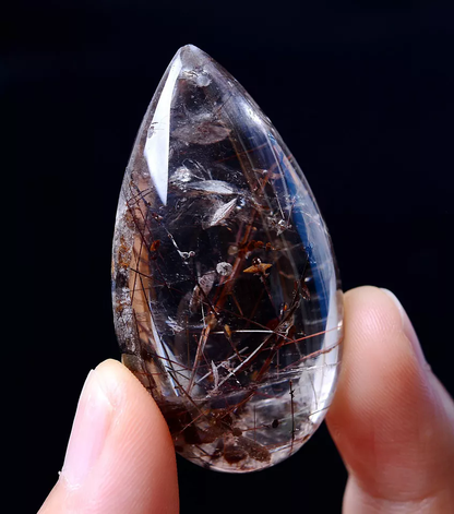 28.56g RARE NATURAL Clear Mica Quartz "Stone in Stone" Crystal Pendant  Healing