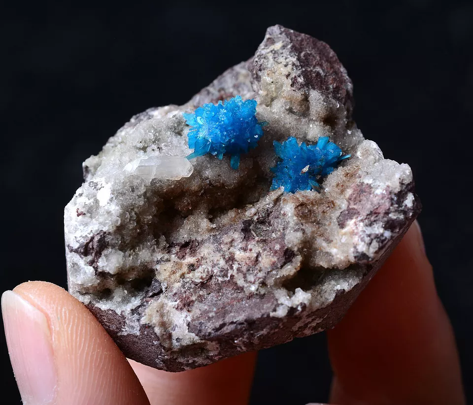 42.5g Natural CAVANSITE & ZEOLITE Crystal Symbiotic Mineral Specimen/India