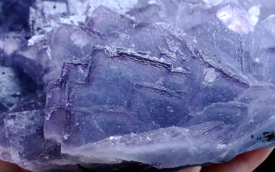 1733g Natural Phantom Window Cube Blue Purple Fluorite Mineral Specimen/ China