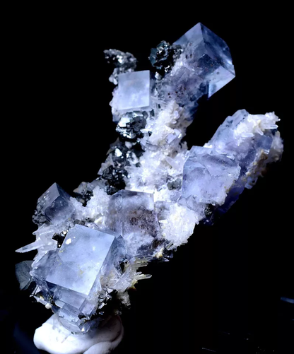 25.42g NATURAL PURPLE FLUORITE & ARSENOPYRITE SYMBIOTIC MINERAL SPECIMEN