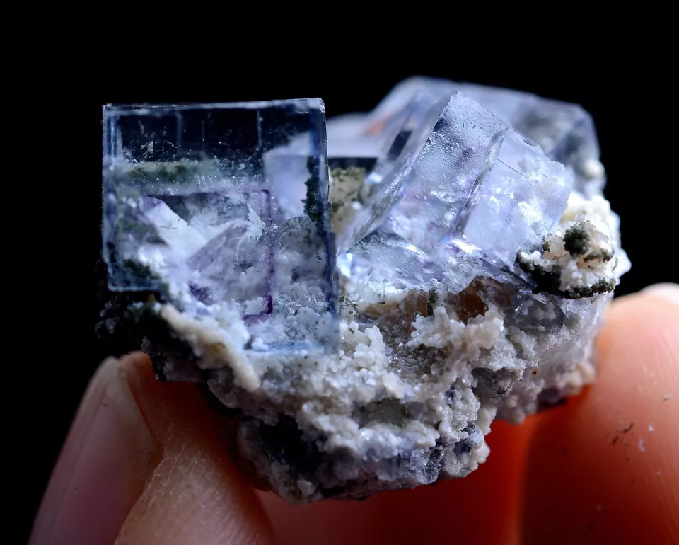 10.5g Natural Clear Phantom Purple FLUORITE Mineral Specimen / Yaogangxian China