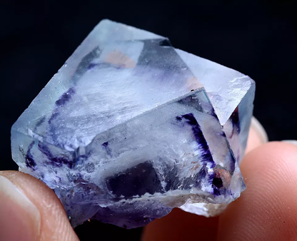 18gNatural Phantom Window Purple Fluorite Crystal Mineral Specimen/ Yaogangxian