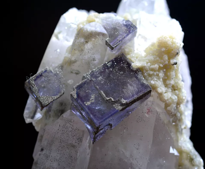 86gNatural Purple Fluorite Pyrite Crystal Cluster Mineral Specimen/ YaoGangXian