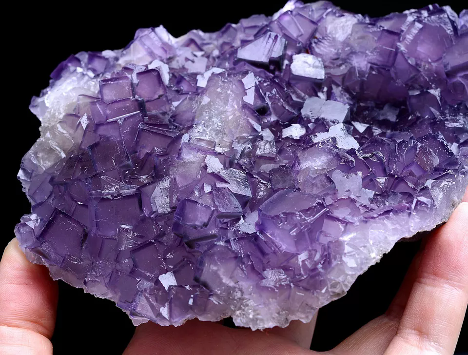 580g Natural Phantom Window Purple Fluorite CRYSTAL CLUSTER Mineral Specimen