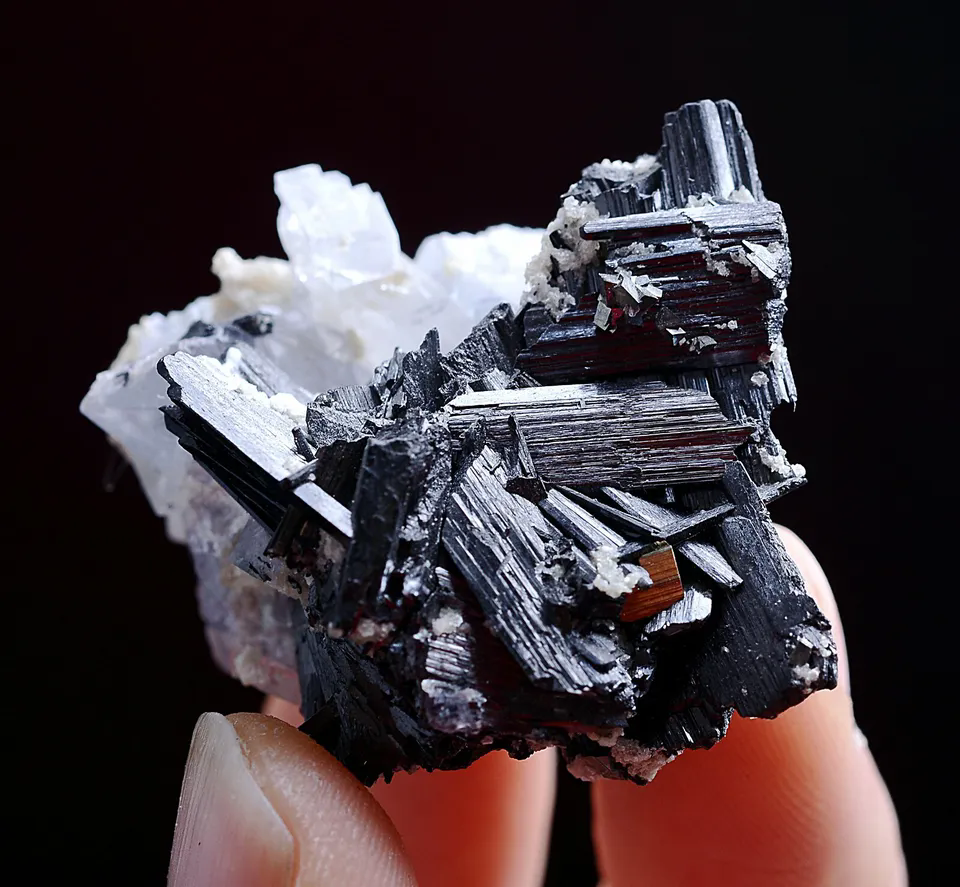 37g Natural Wolframite & Fluorite CRYSTAL Mineral Specimen / Yaogangxian China