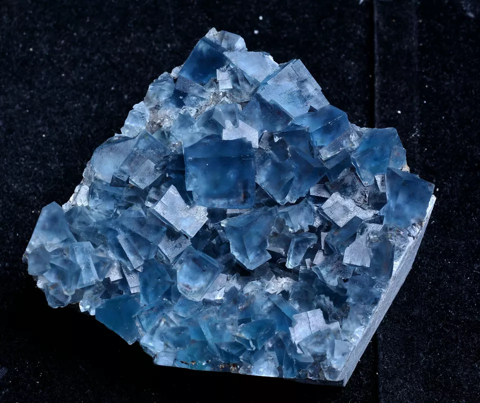 500g Natural Transparent Blue Cube Fluorite CRYSTAL CLUSTER Mineral  Specimen