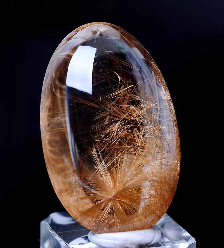 21.30g Natural Gold Rutilated Quartz Hair Crystal Woman Cure Powerful Pendant