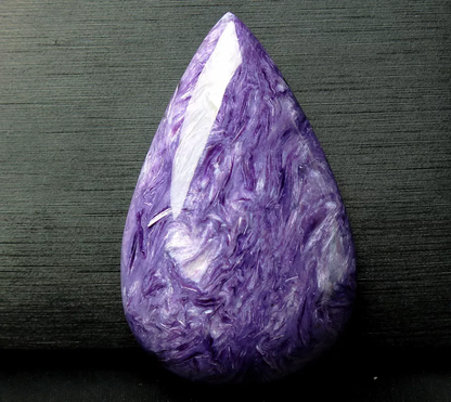 25.3g Genuine Natural Purple Charoite Gemstone Water Drop Lady Pendant AAAA