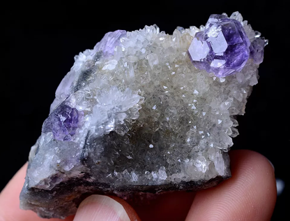 Newly DISCOVERED RARE PURPLE FLUORITE & QUARTE CRYSTAL MINERAL SPECIMEN 36.85g